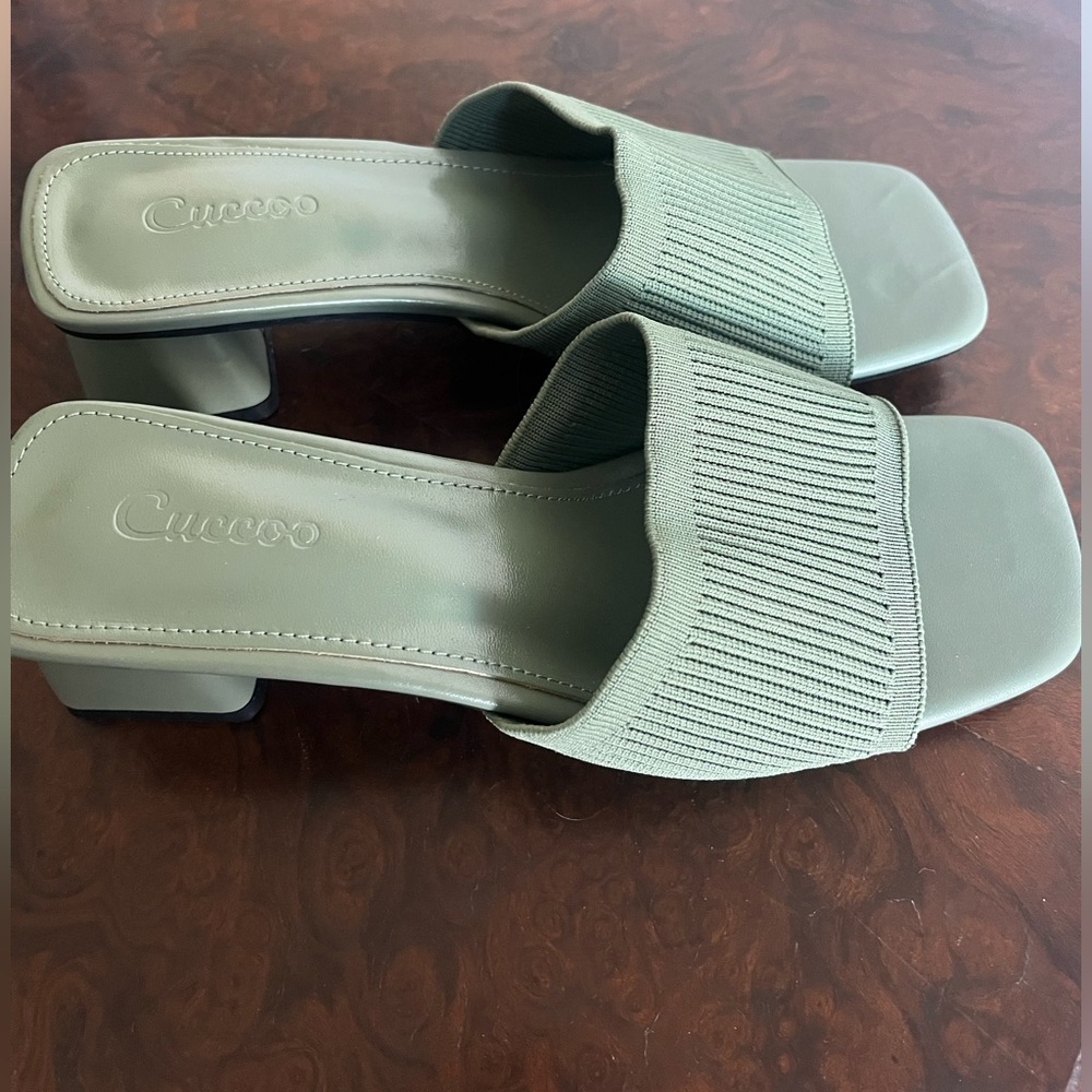 Chunky Heeled Sandal Mules